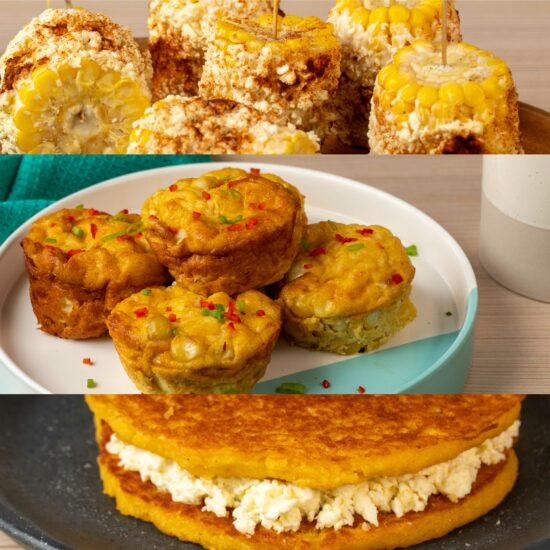 Cocción del maíz: Muffins de maíz y huevo para el desayuno – Elotes picosos – Arepas de chócolo