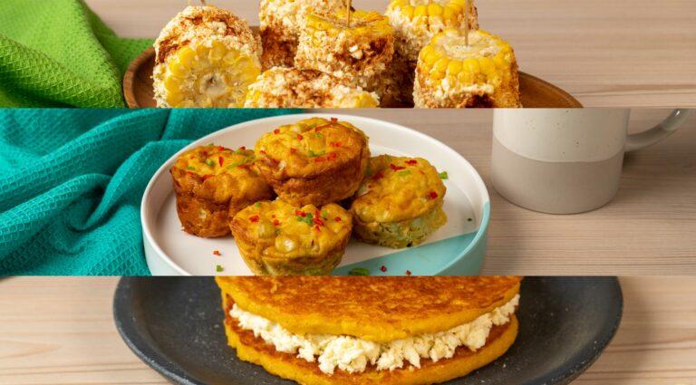 Cocción del maíz: Muffins de maíz y huevo para el desayuno – Elotes picosos – Arepas de chócolo